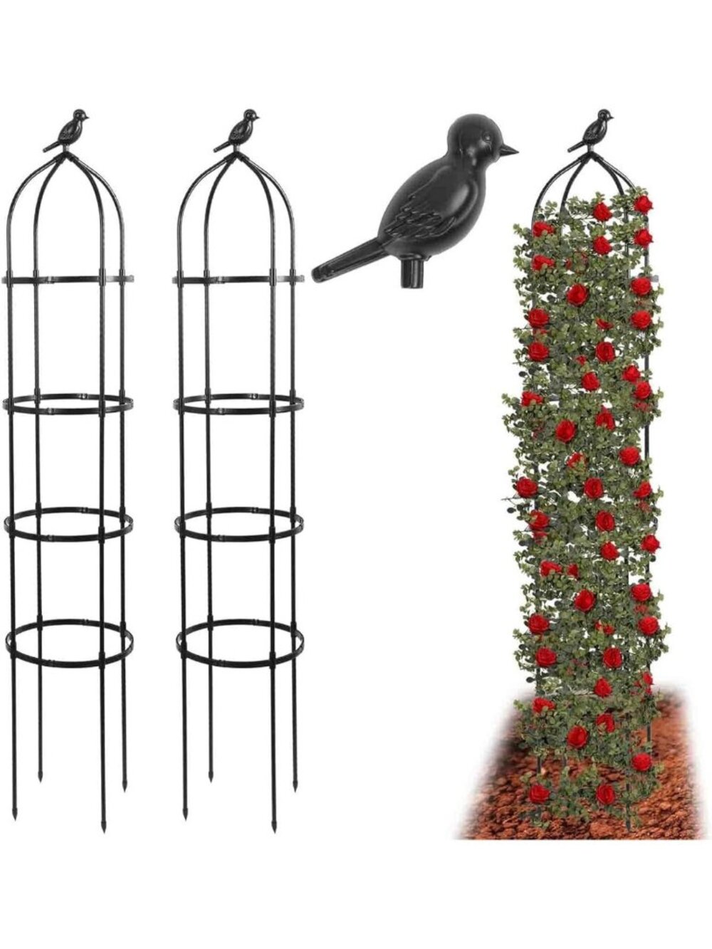2-Pack 6FT Garden Obelisk Trellis for Climbing Plants,70”Metal Plant Support